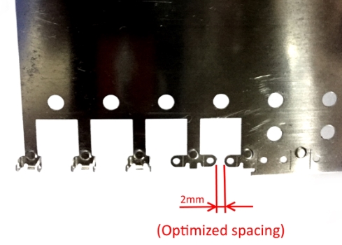 Optimized spacing between each stamping stage