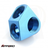 APPORO CNC Aluminum Milling Parts Manufacturing 6061 T6 Anodized Y Piece Hose Fitting 03
